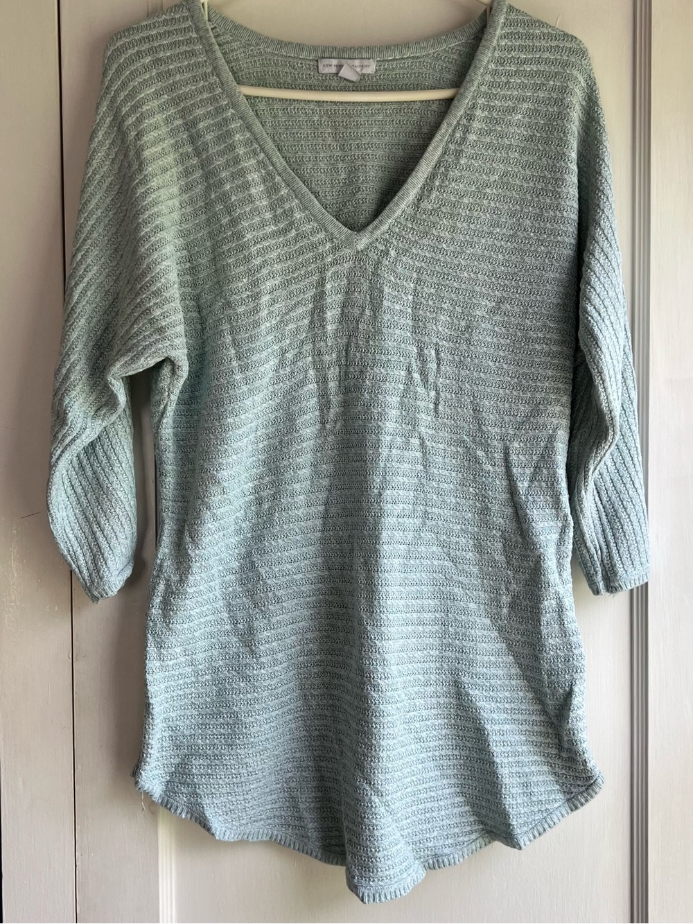 New York & Company Mint Green Ribbed Knit sweater pullover